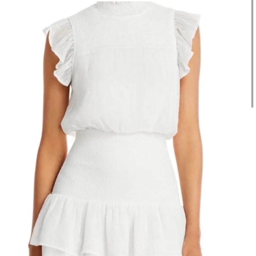 Aqua White Ruffle Dress Size Medium